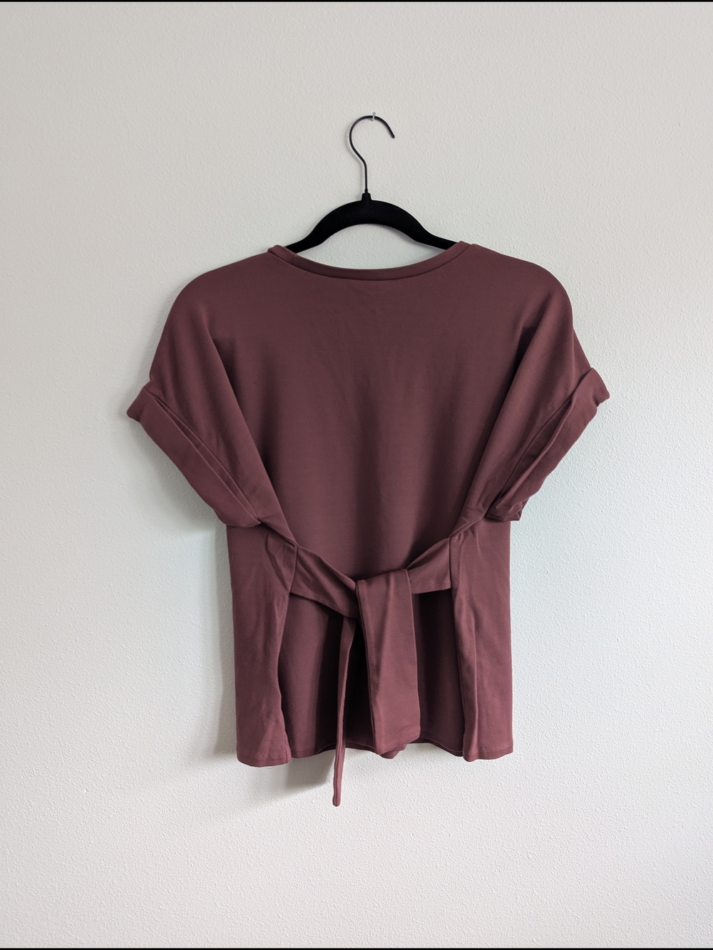 Express Mauve Tie-Waist Short Sleeve Top
